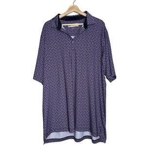 Donald Ross Sportswear XL Purple Pink Floral Golf Polo Shirt Men’s